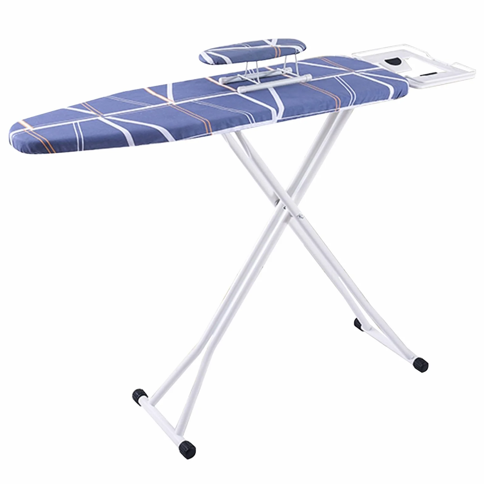 Tabla de Planchar Ajustable de 6 Alturas, Mesa Planchar Plegable con Reposapiés, Soporte para Mangas y Funda de Repuesto(Medium)