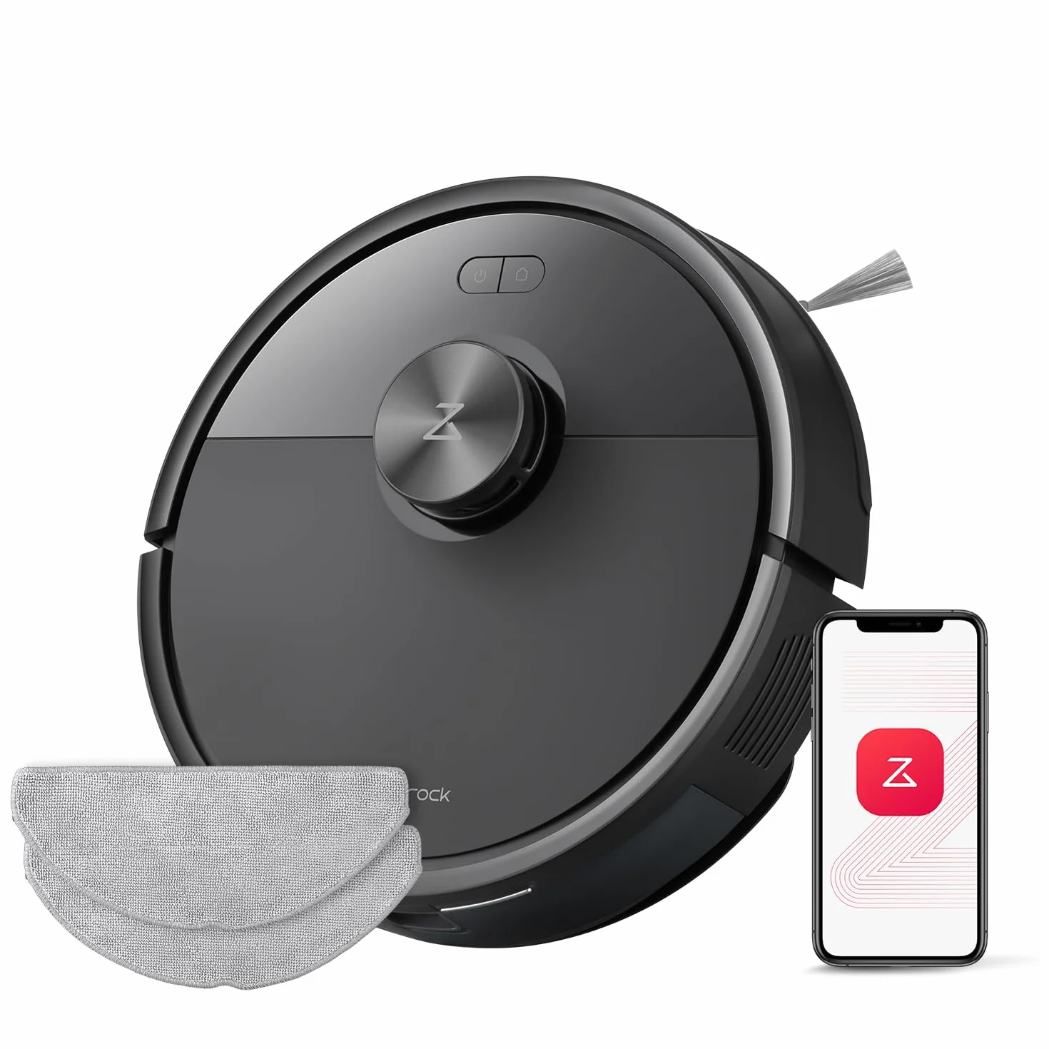 roborock Q7 M5 Robot Aspirador y Fregasuelos 2 en 1 de 10000 Pa, Robot Vacuum con Doble Sistema Antienredos, Navegación PreciSense LiDAR, Controlado por App y Comando por Voz (Negro Set)