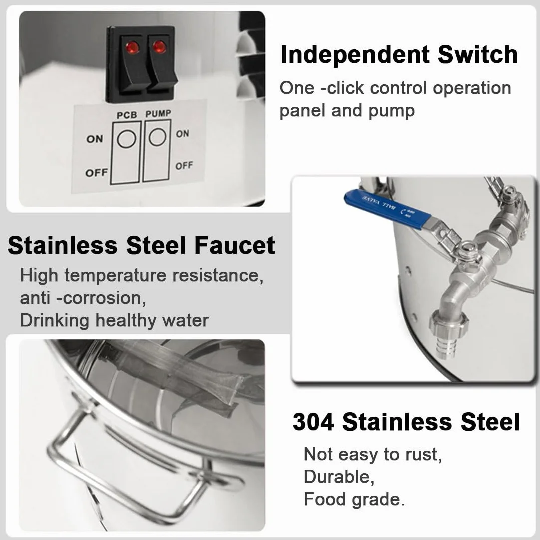 Máquina Eléctrica para Elaborar Cerveza, Kit para Uso Doméstico Y Comercial, Ideal para Principiantes con Todo Incluido, 40 L