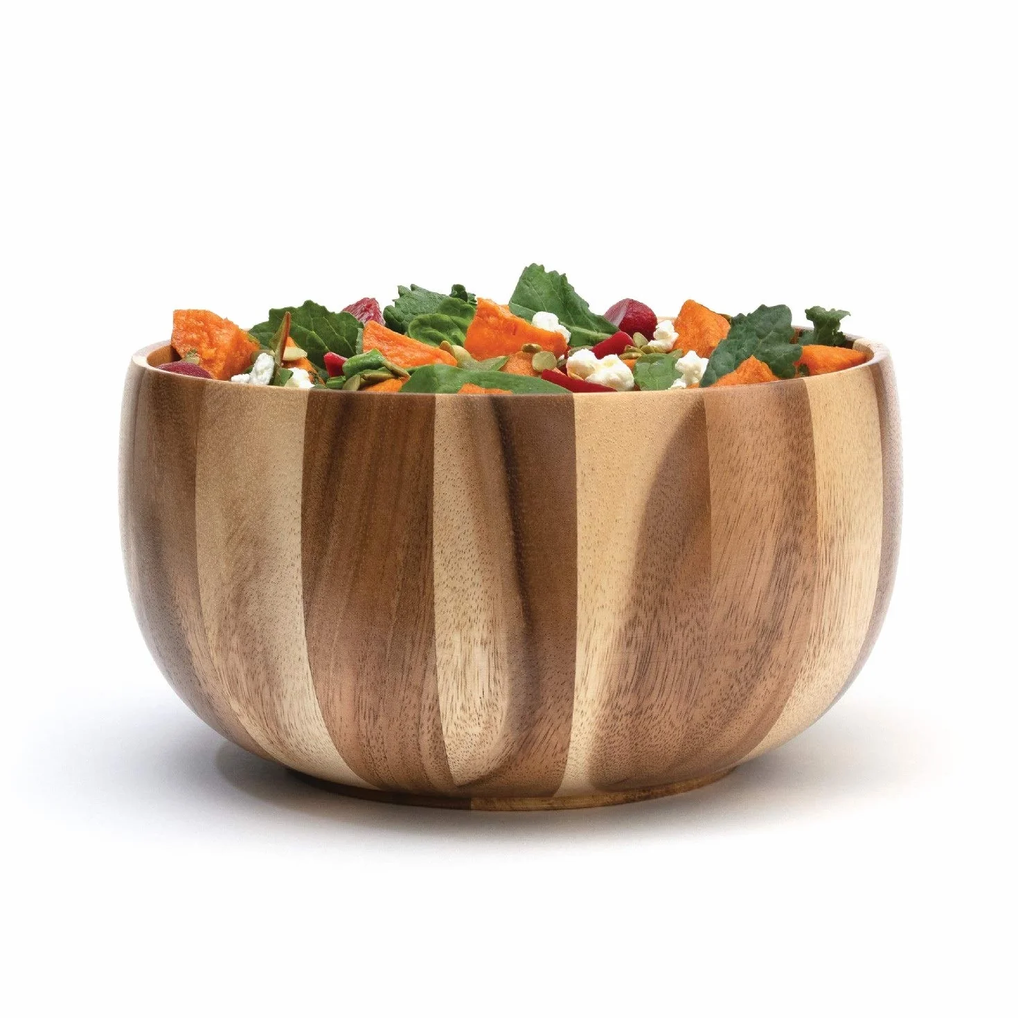 Lipper International Acacia Sunburst Ensaladera, talla única, color marrón