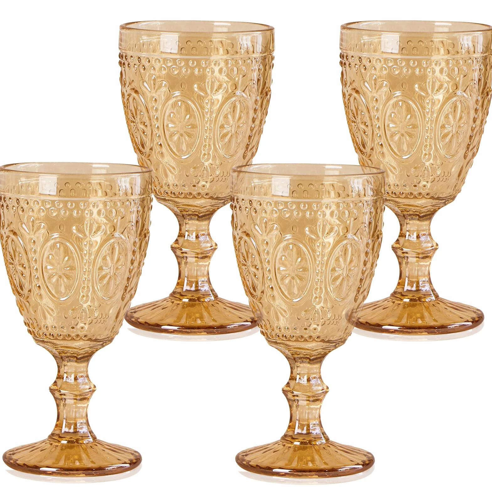 abrwyy Copas de vino ámbar, cristalería vintage, vasos de ámbar de 11 onzas | Cristal sin plomo, base resistente, vidrio de grado alimenticio, decoración vintage
