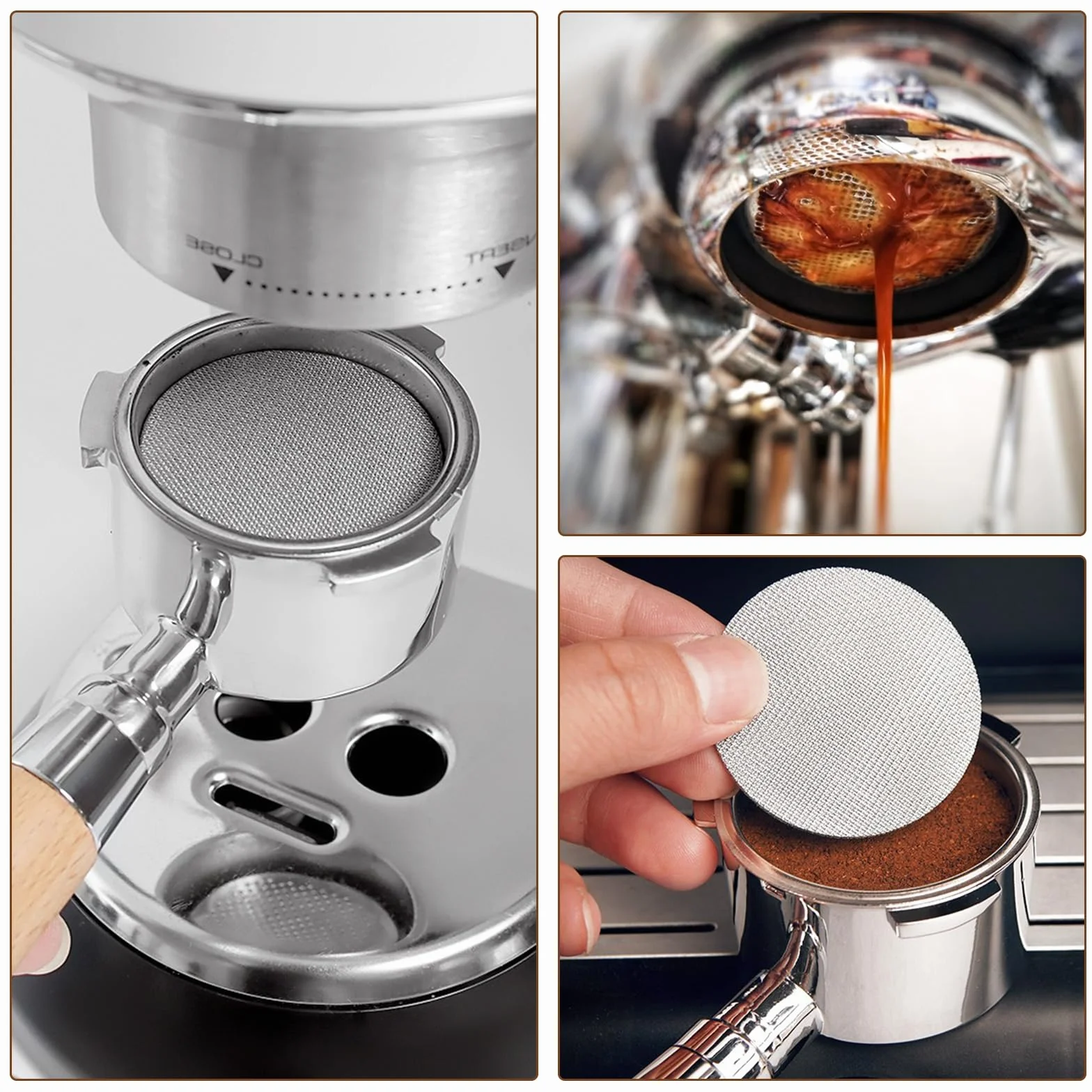 Anillo Dosificador Cafe 51mm, Embudo Magnético Acero Inoxidable, Accesorios Portafiltros para Máquinas de Café Barista