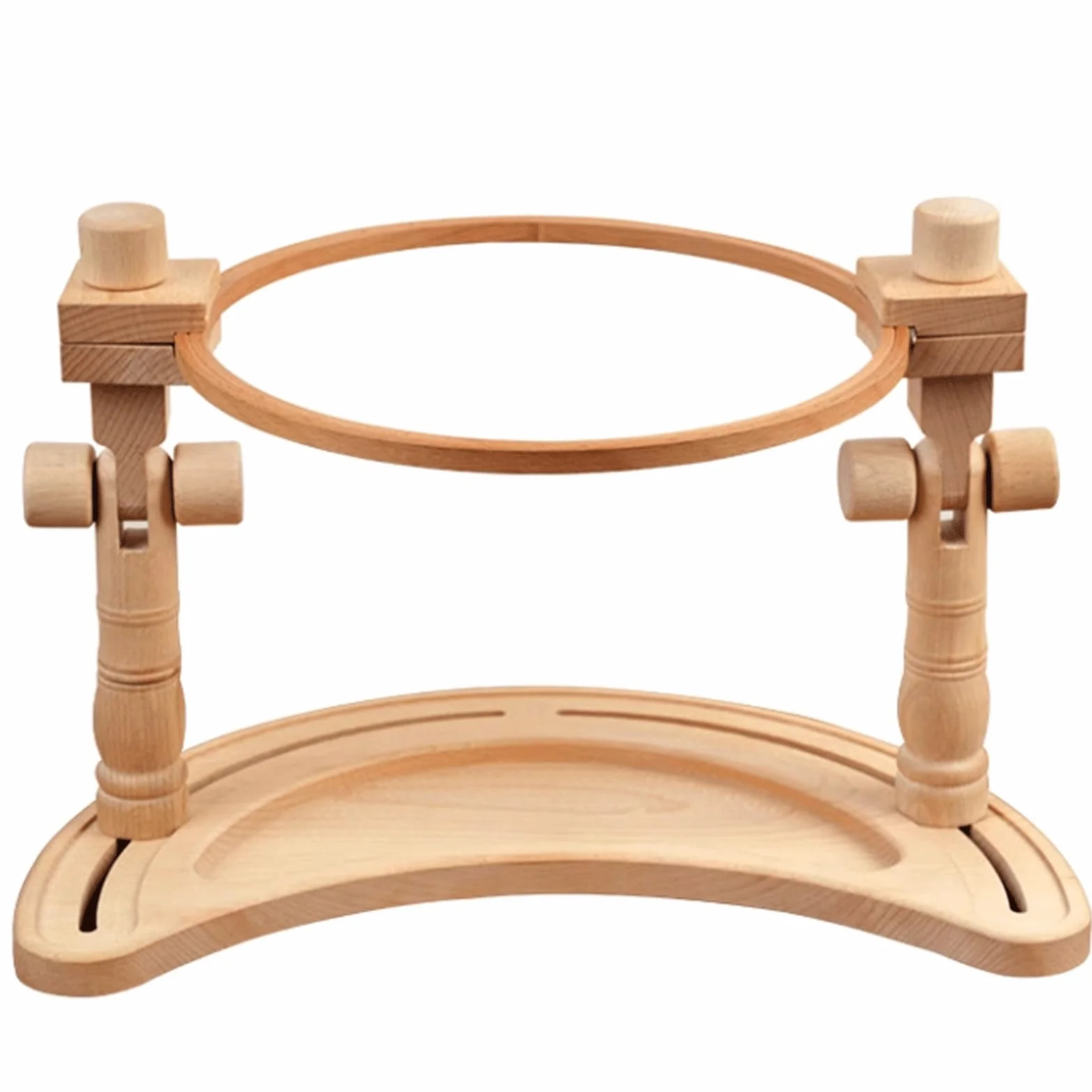 KRILLIQ Soporte de Bordado Soporte de Madera para Punto de Cruz, aro de Bordado Redondo, Marco de Bordado de Escritorio, Soporte para Bordado y Costura Arte de la Costura