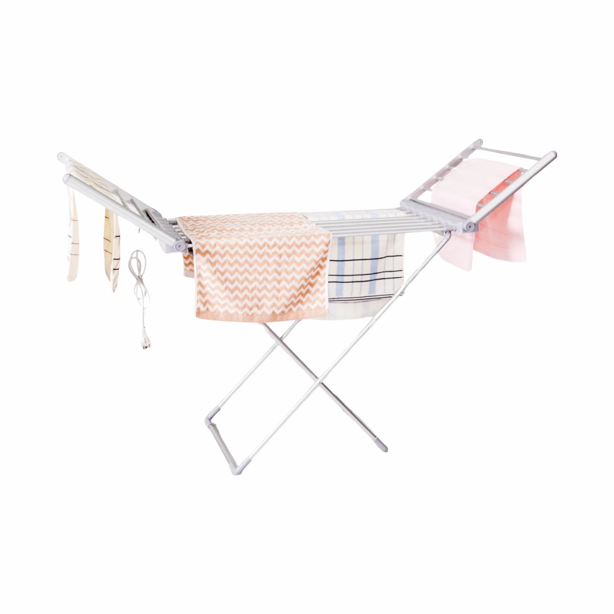 Bargain Factory Tendedero de Ropa con alas, de Aluminio, 230 W, eficiencia energética, 18 rieles calefactados, Soporte para Secadora de Ropa Interior de Baja energía