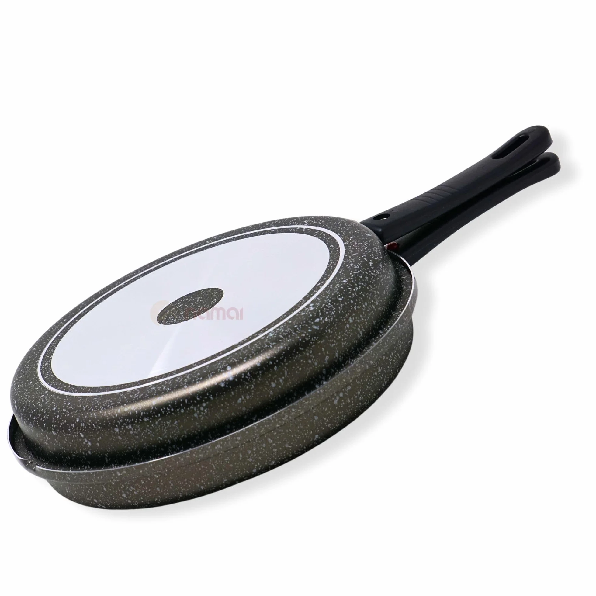 NAMAI Sarten Para Tortilla de Patatas, 24 CM, Material Aluminio, Apto Para Lavavajillas, Mango Extraíble, Antiadherente, No Apto para Inducción, Fabricado en Italia (24 CM)