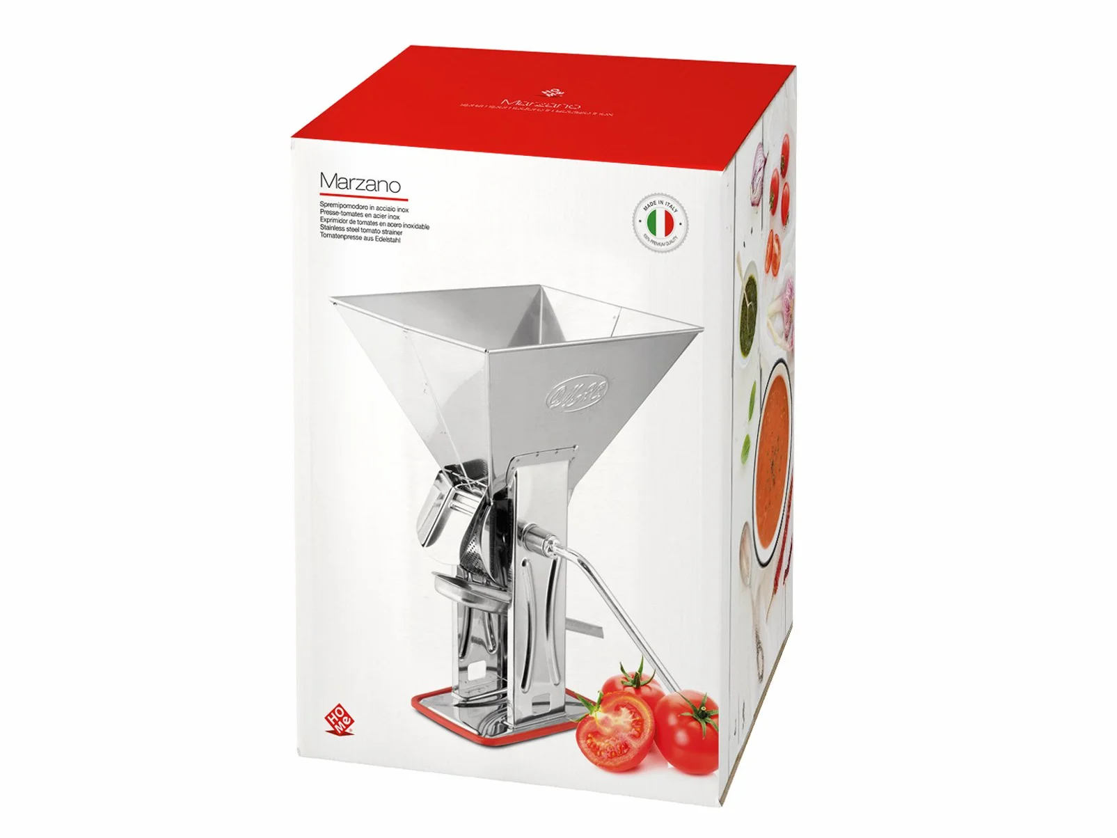 Home Marzano Triturador de Tomate Manual, Gris, 18 x 23 x 29,5 Cm