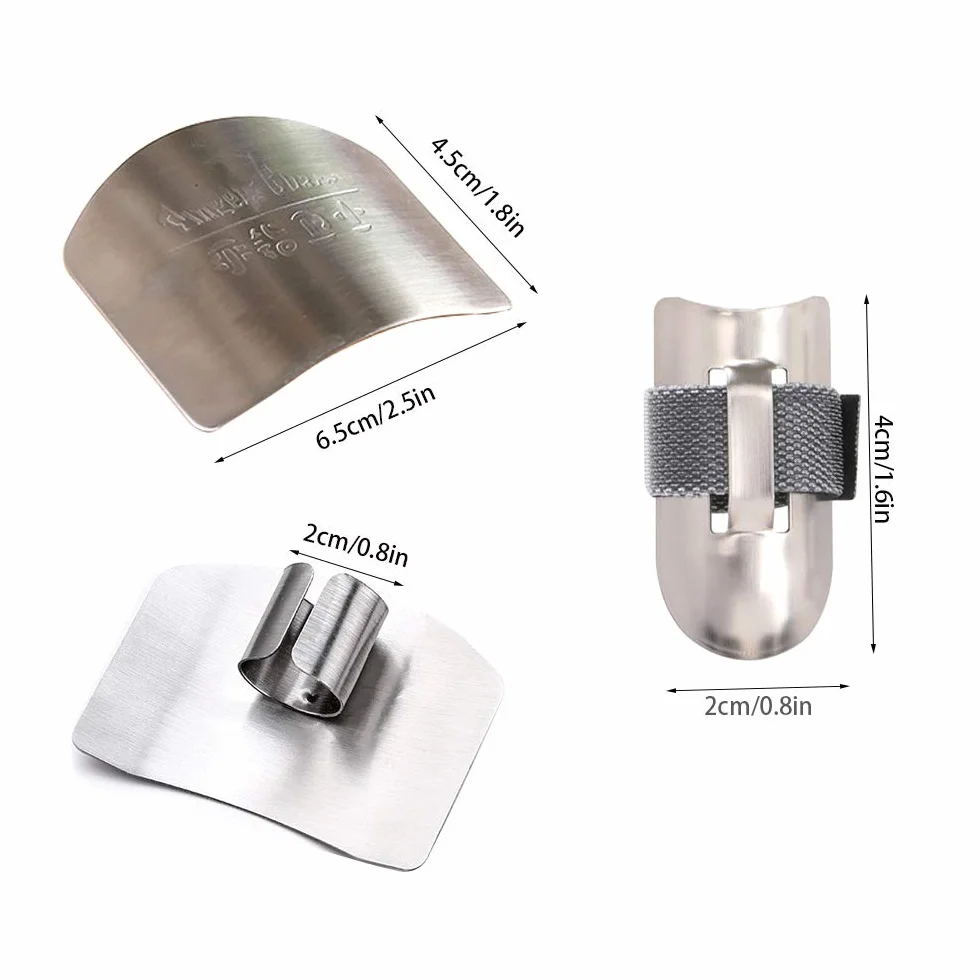 6 Protectores de Dedos de Acero Inoxidable, Protector de Pulgar, Fundas para Cortar Verduras