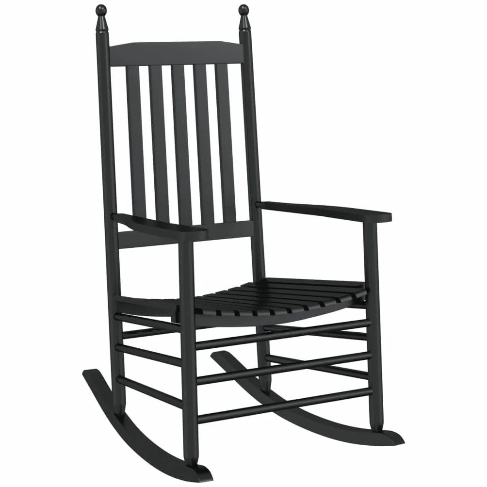 Mecedora vidaXL de Madera Maciza de Álamo Negro, Banco Balancín para Aire Libre