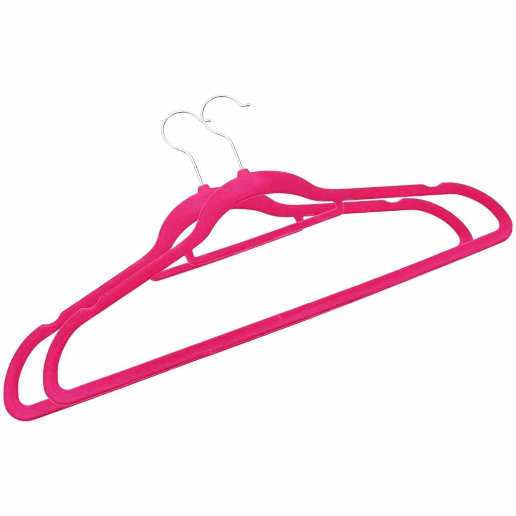 Juego de 20 perchas de terciopelo rosa con gancho giratorio de 360 grados, antideslizante, plástico y metal, 44,5 x 23,5 cm, con barra para pantalones, ahorro de espacio para camisas