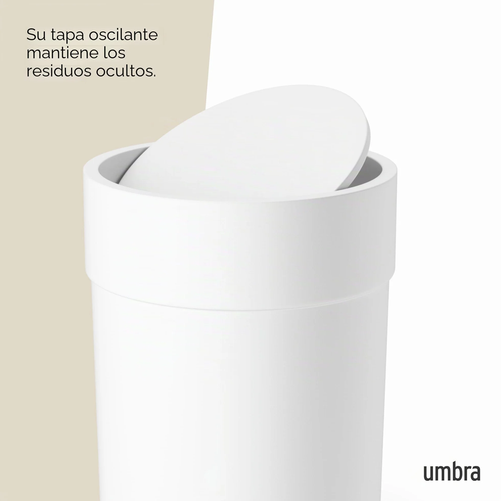 Umbra Touch Bote de basura para baño 6 litros Blanco
