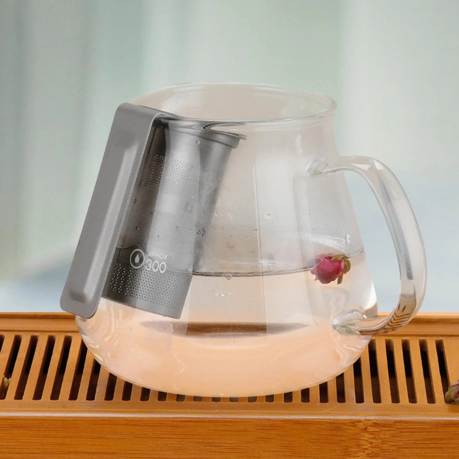 Colador de té de titanio, Infusor de té de malla Extra fina, divertidos utensilios de cocina resistentes al calor, tetera para tazas, teteras, familia