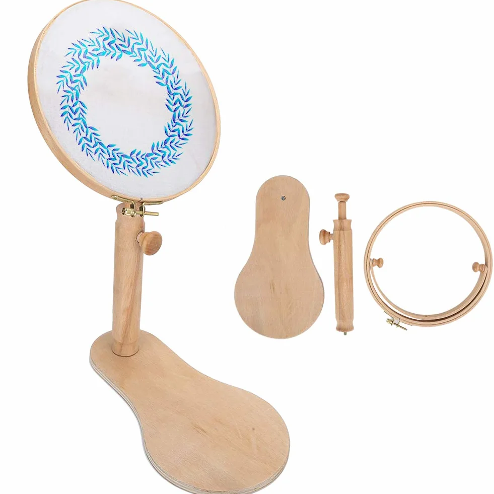 Bastidor de Punto de Cruz Soporte de Madera para Bordado Bastidor de Bordado Redondo Aro de Madera portátil Suministros para Punto de Cruz Herramientas de Costura