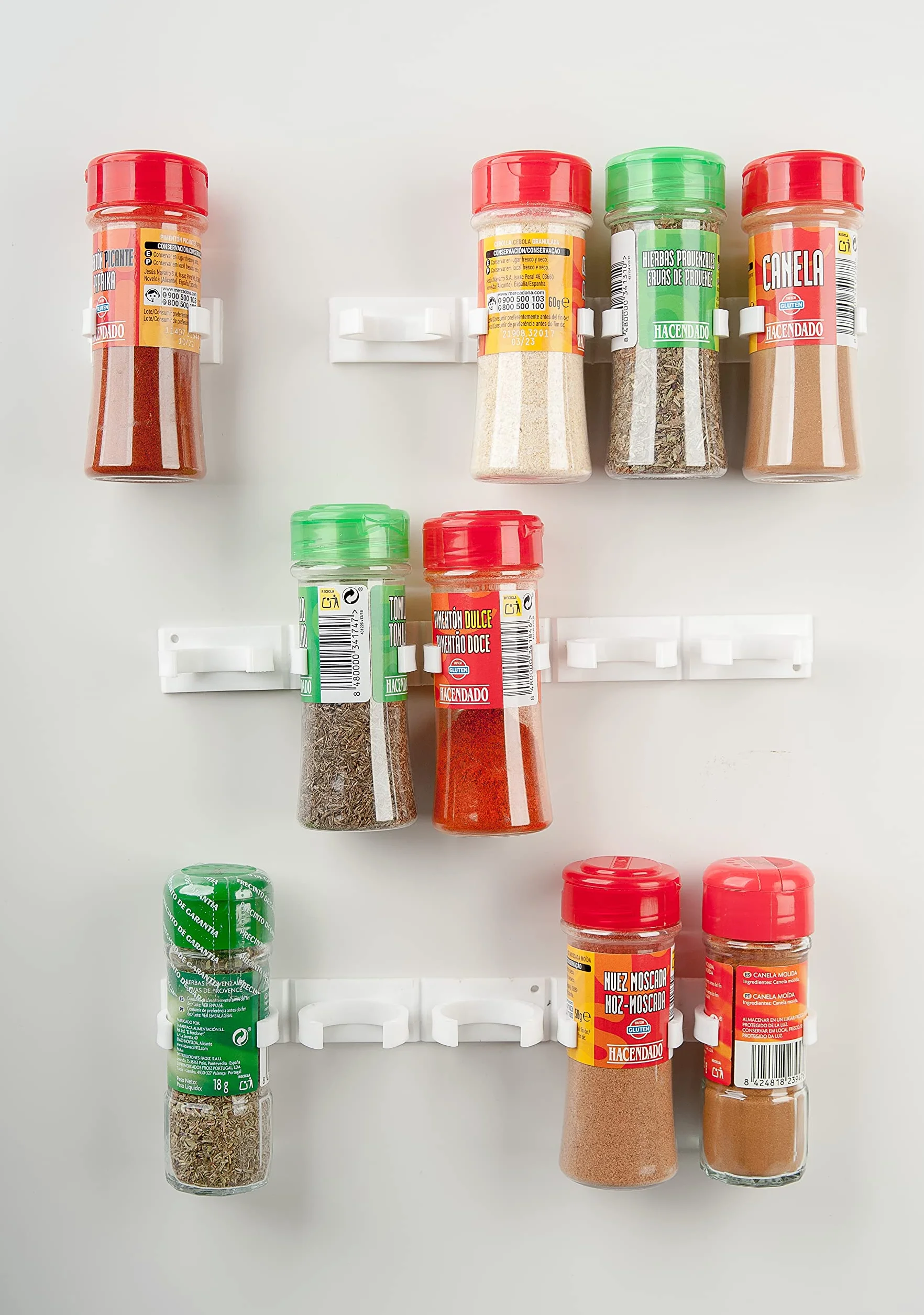 Especieros para cocina, Organizador de pared, Soporte botes especias estantería, Codimentero 20 botes