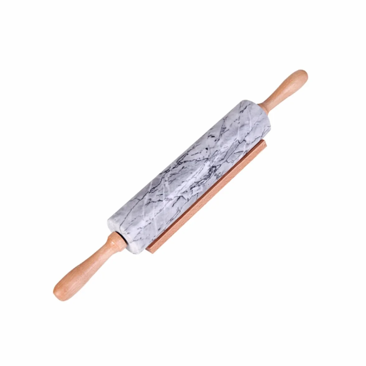 VICASKY Rodillo de Amasar de Mármol Mango de Madera, Multiusos y Práctico para Cocina, Adecuado para Pan y Masa de Dumplings