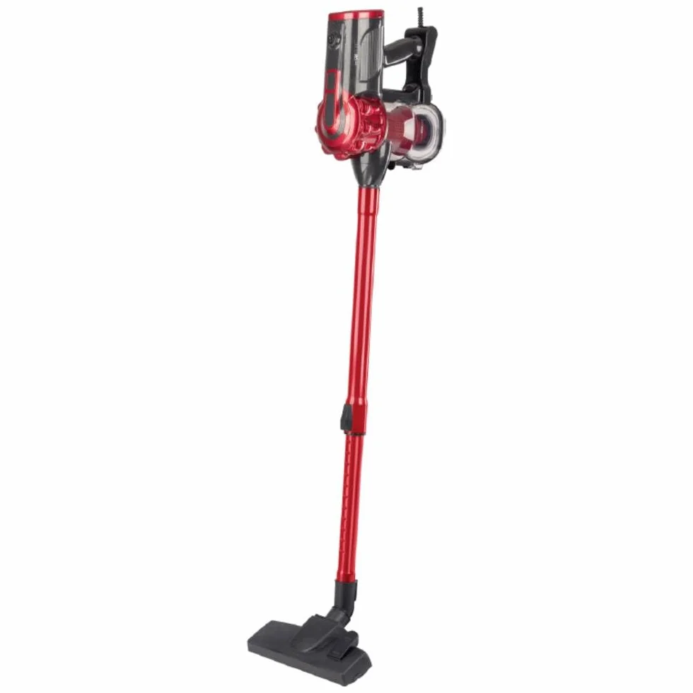 Clatronic, Aspirador Escoba de Mano y con Cable 2 en 1 BS1314-Rojo, 600W, Tecnología de Filtro Sin Bolsa, Cable de 6,8m, Ligero y Manejable, Accesorios Incluidos, Ideal para Suelos y Tapicerías
