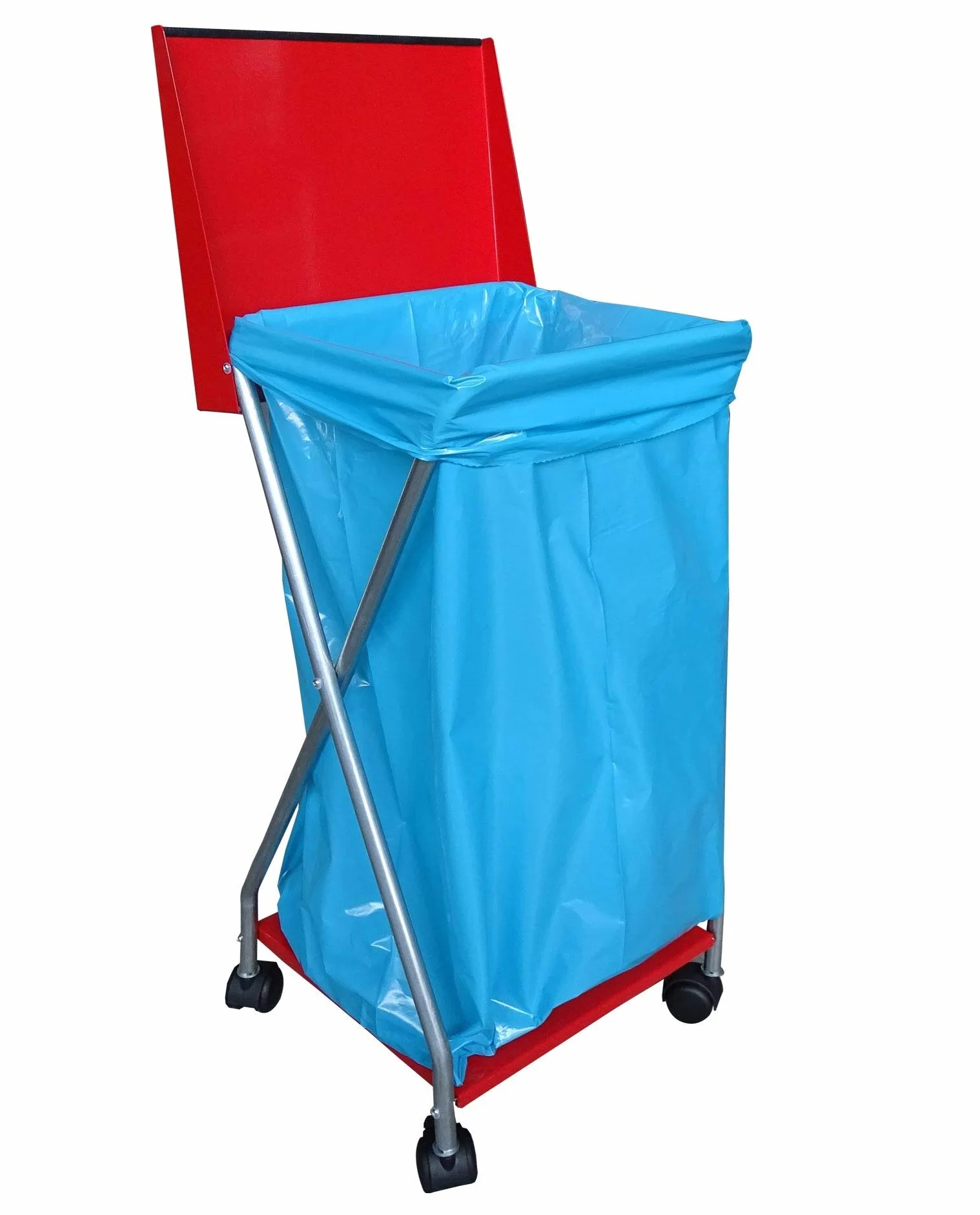 QUICK STAR Soporte para Bolsas de Basura con 4 Ruedas y 25 Bolsas de Basura, 120 litros, Soporte para Bolsas de Basura
