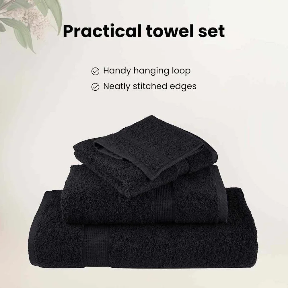 vidaXL Toalla de Invitado SOLUND 50 uds. Negro 50 x 100 cm 550 gsm | Hechas para darte la mejor comodidad, Secan rápido después de lavarlas, Perfectas para el baño, manos y cara