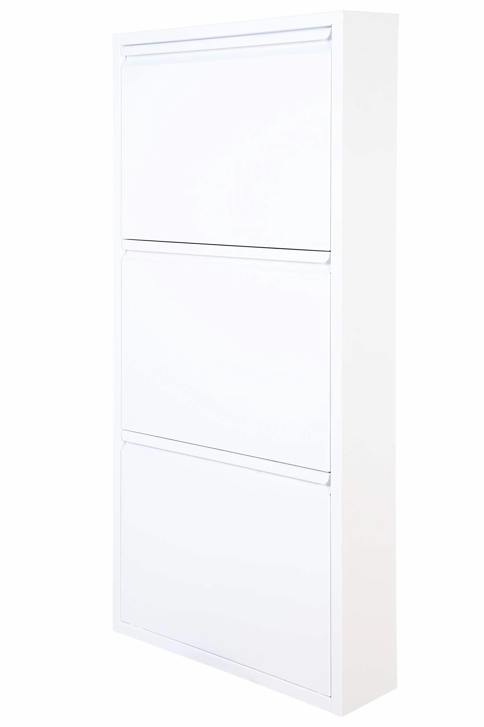 < by Jobgar > Zapatero Metálico Ultra Estrecho (13,5 cm), Diseño Minimalista y Compacto, Varias Medidas y Colores, Fabricado en Italia (Blanco, 50x13.5x103.5H cm)