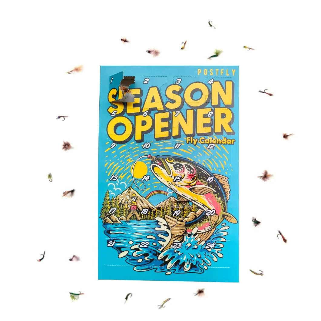 Calendario de pesca con mosca estilo adviento para abrir la temporada