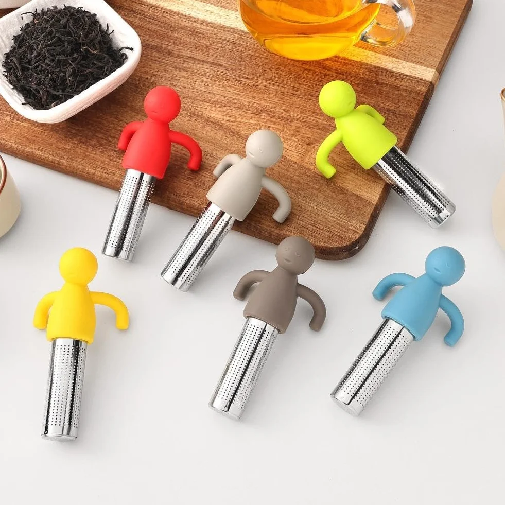 Bola infusora de té, colador de hojas sueltas de malla extrafina con mango de silicona, diseño plegable a prueba de fugas para tazas y teteras, ideal para los amantes del té