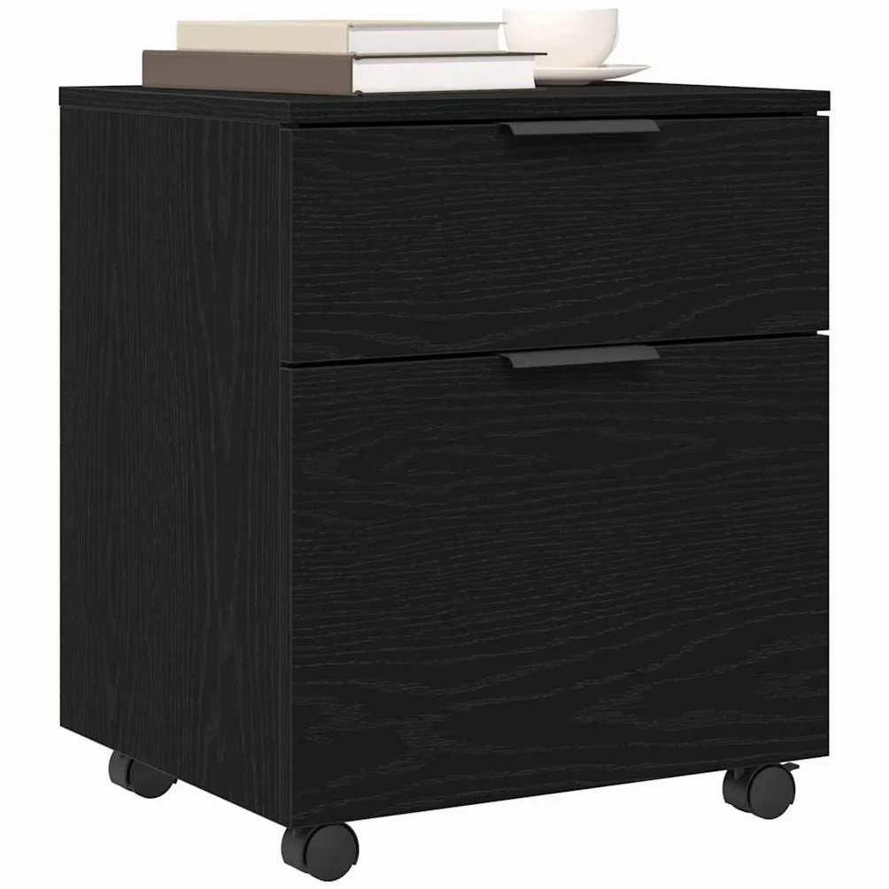 Genérico Gabinete para Archivos con cajón Roble Negro 45 x 38 x 54 cm,Mobiliario,Armarios y almacenamiento-862771