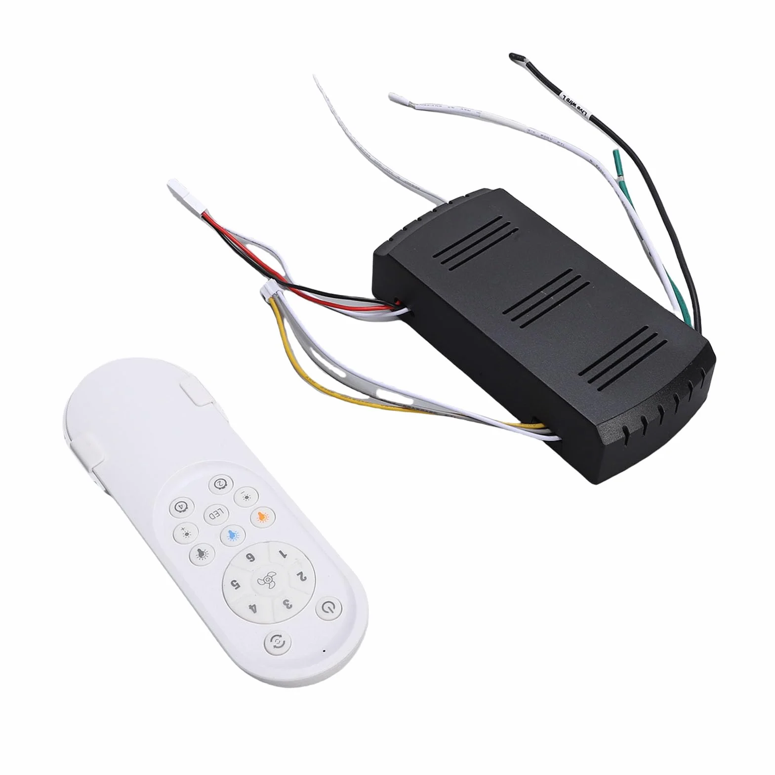 Kit de Control Remoto de Luz del Ventilador de Techo, Regulación de Velocidad de 6 Engranajes Brillo Ajustable de Brillo Ajustable 2H 4H Temporizador Universal Ventilador de