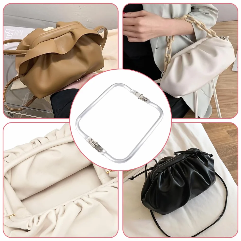 3 Piezas Marco de Monedero de Aluminio en Forma de U para Bolsos Manualidades