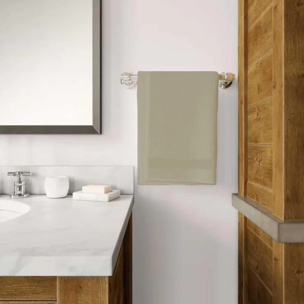 Alpes Blanc Pack de 2 Toallas de Baño Grandes de Algodón y Bambú, 600 g/m², Colores de Bambú, Topo, Tamaños de Servilletas, 100 x 150 cm