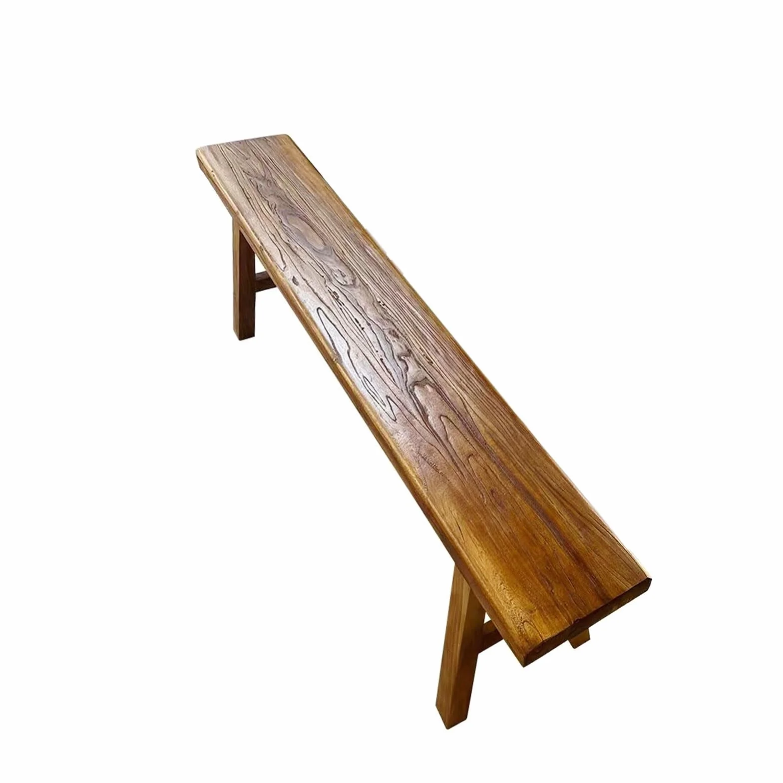 Banco de comedor de madera para interiores, banco delgado de entrada de madera rústica para extremo de la cama (50 cm)