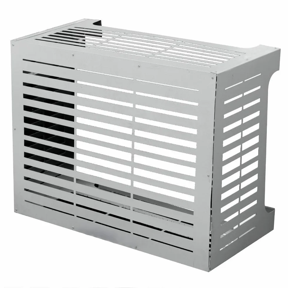 Linear M - Cubierta para aire acondicionado, color blanco, de aluminio, 86 x 44 x 68 cm