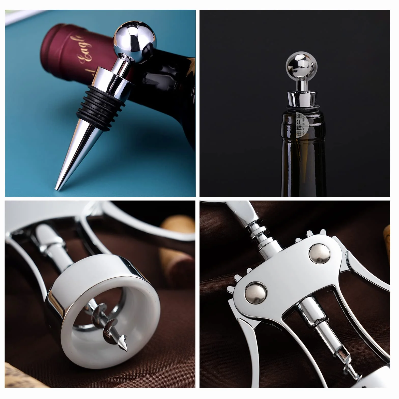 Sacacorchos multifuncional abrebotellas con tapón de vino para corcho y cerveza