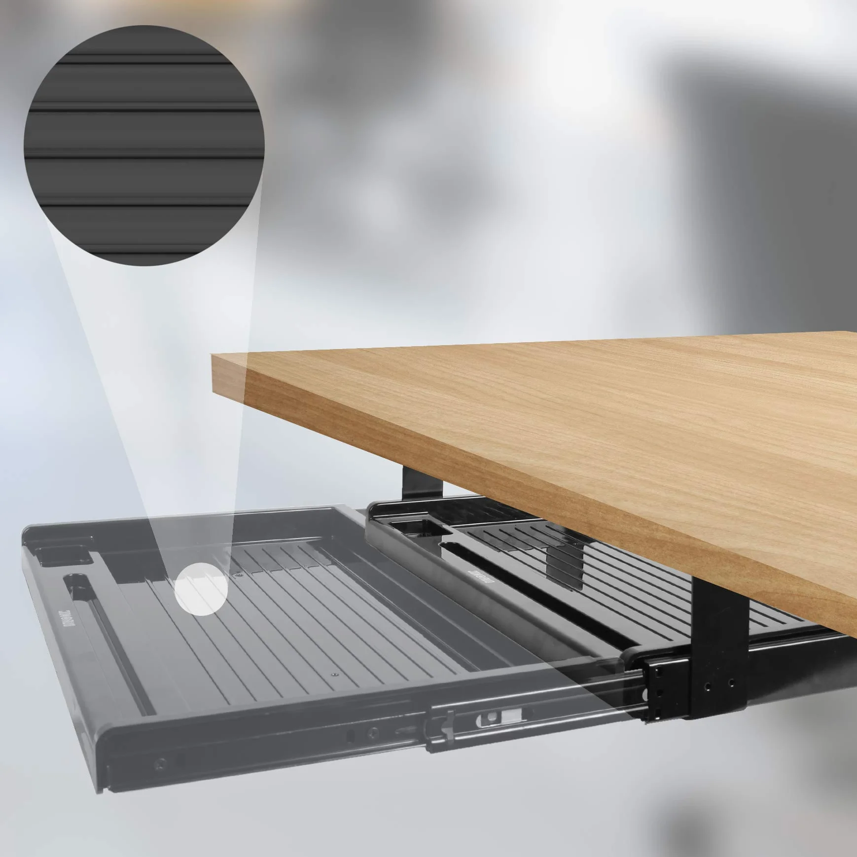 Duronic DKTSX2 Plataforma para Teclado y Ratón de 39 cm, Tablero de Metal Negro