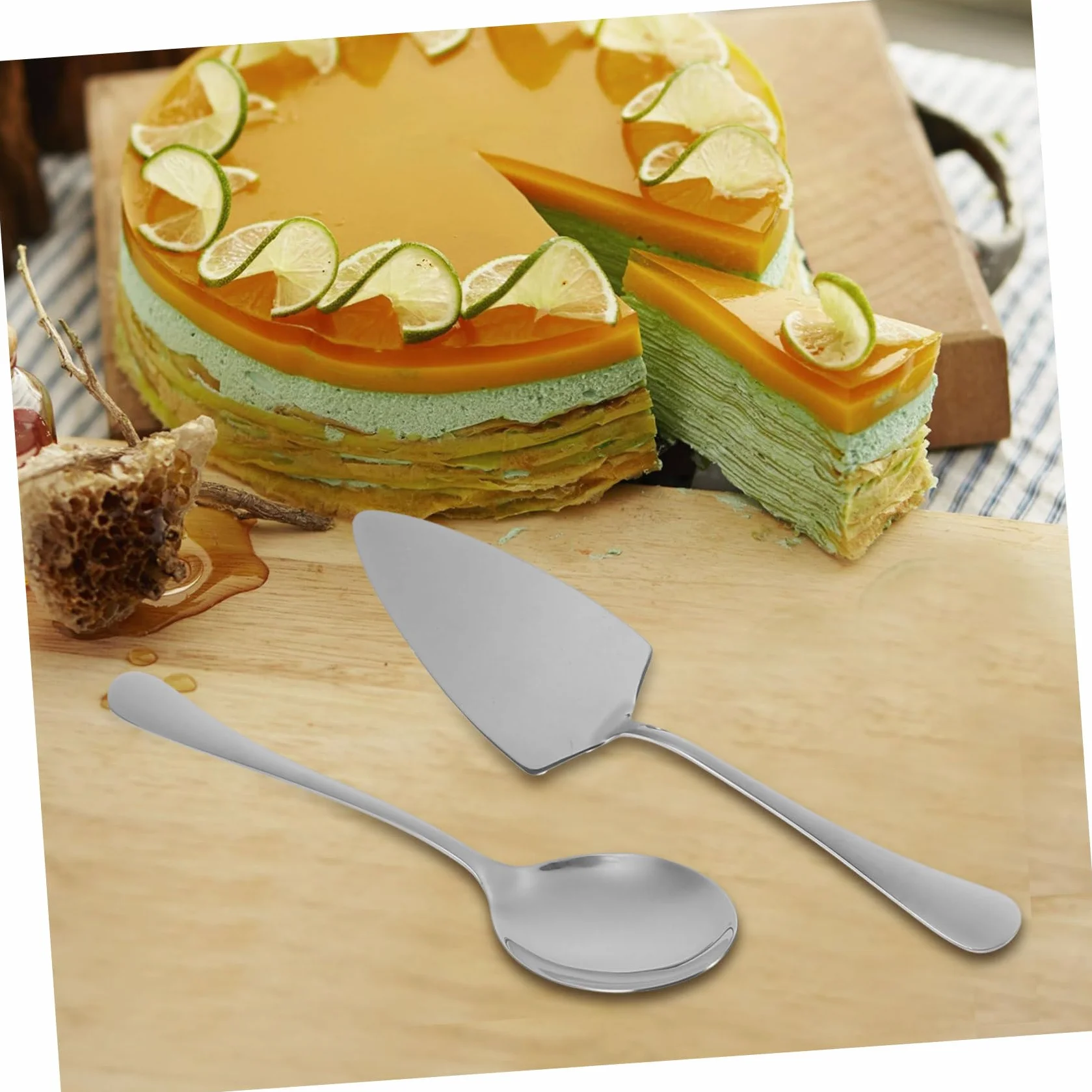 Cubiertos para Servir Pasteles de Acero Inoxidable Utensilios para Repostería y Cocina Incluye Espátula Tenedor y Cuchara Diseño Duradero para Buffet y Banquetes