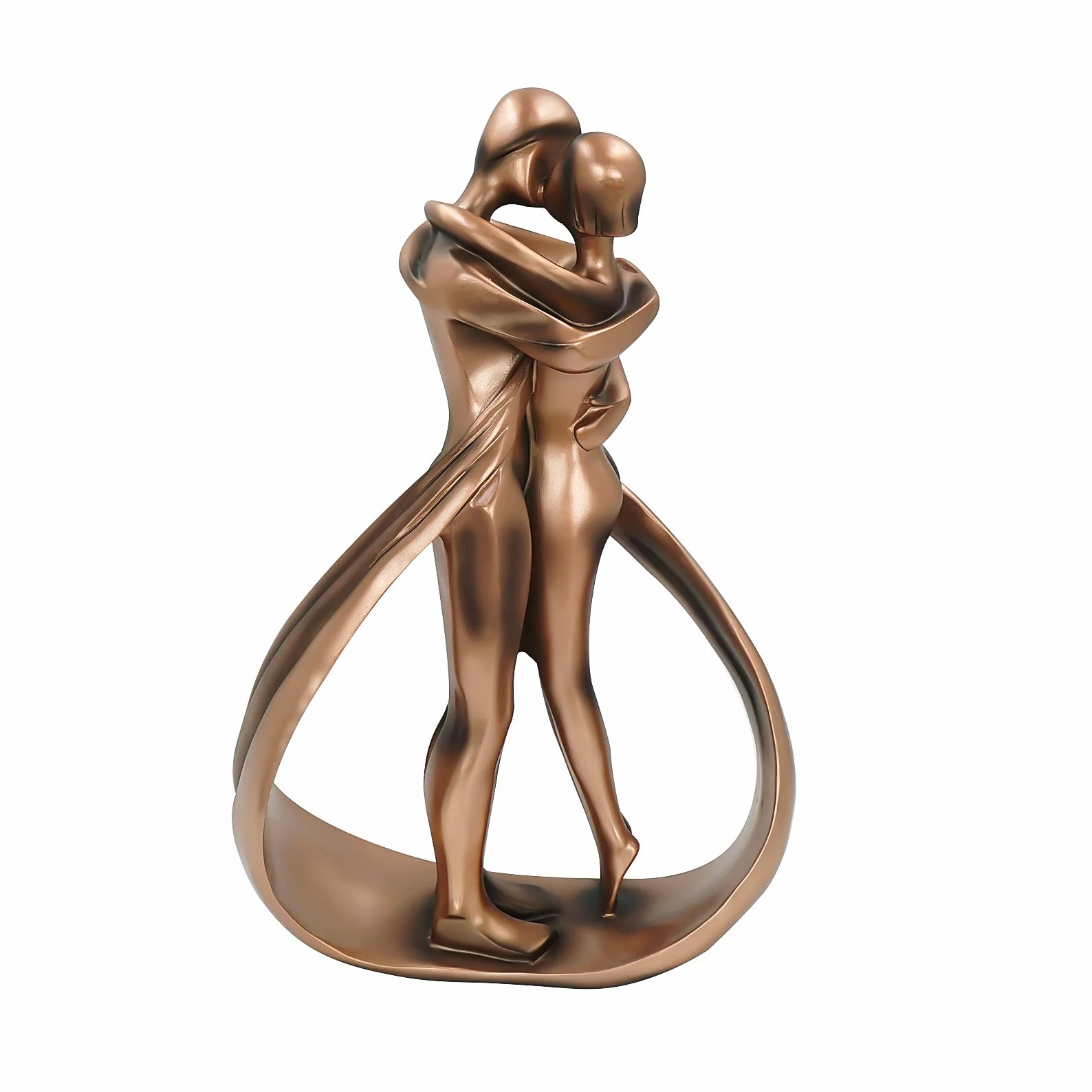Aoneky Estatua de Pareja - Figura Decorativa de Pareja de Beso, Material de Resina, Estilo Romántico Moderno, Color Bronce, Figura Decoración para Casa Hogar