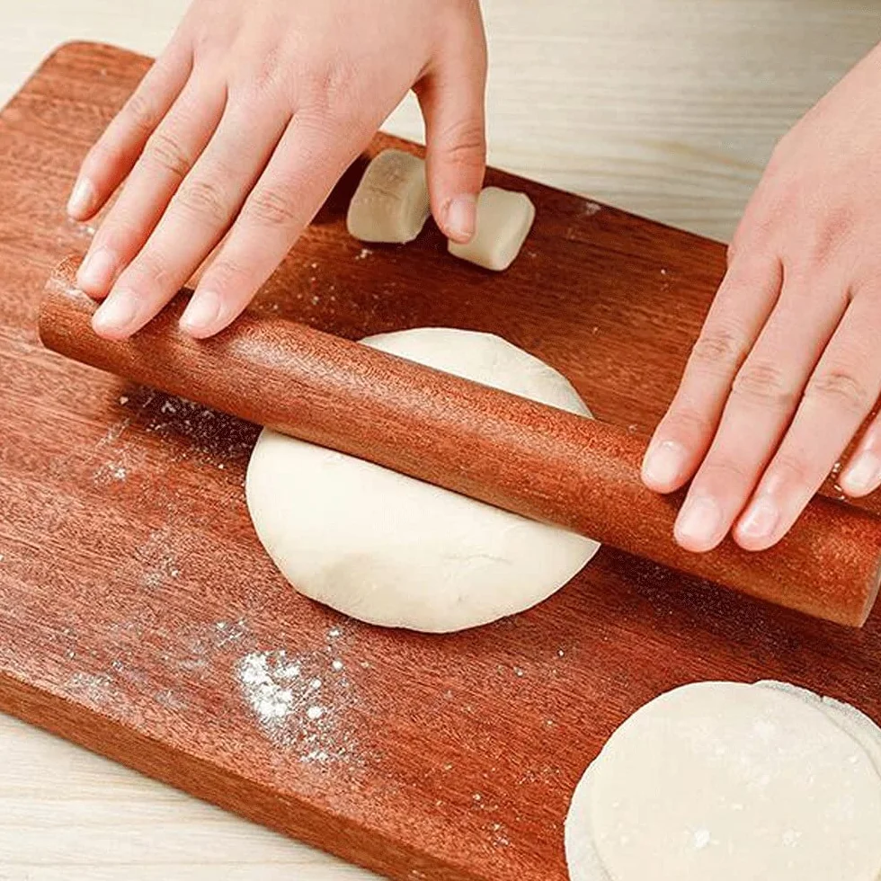 Rodillo de madera Rodillo para masa Rodillos de amasar, pasador de madera for amasar, palo de harina antiadherente de madera sustancial, herramientas for hornear en la cocina