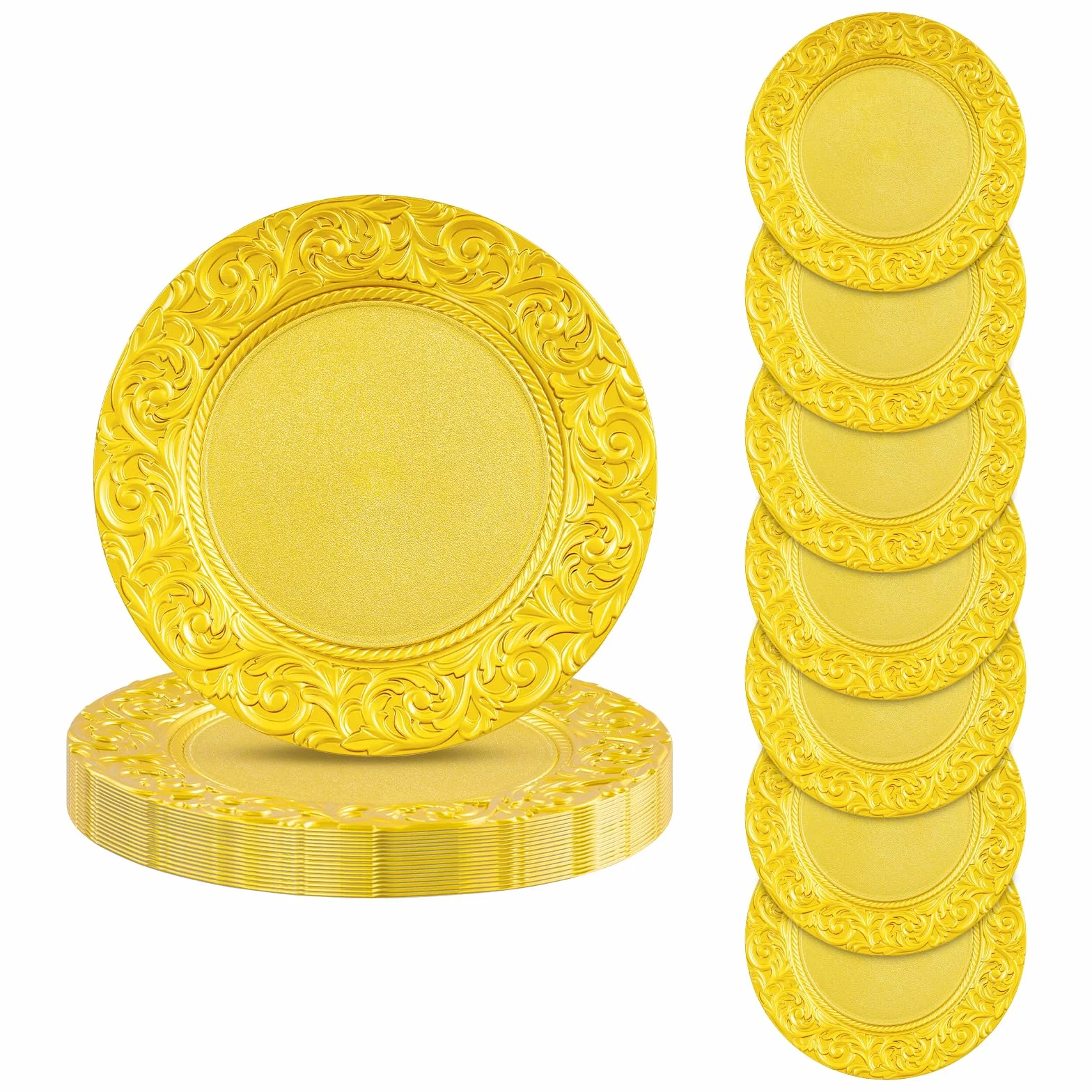 Juego de vajilla de 24 piezas, servicio duradero para 6 personas, juego de cubertería de diseño vintage para fiestas, camping, cocina, hotel (dorado)