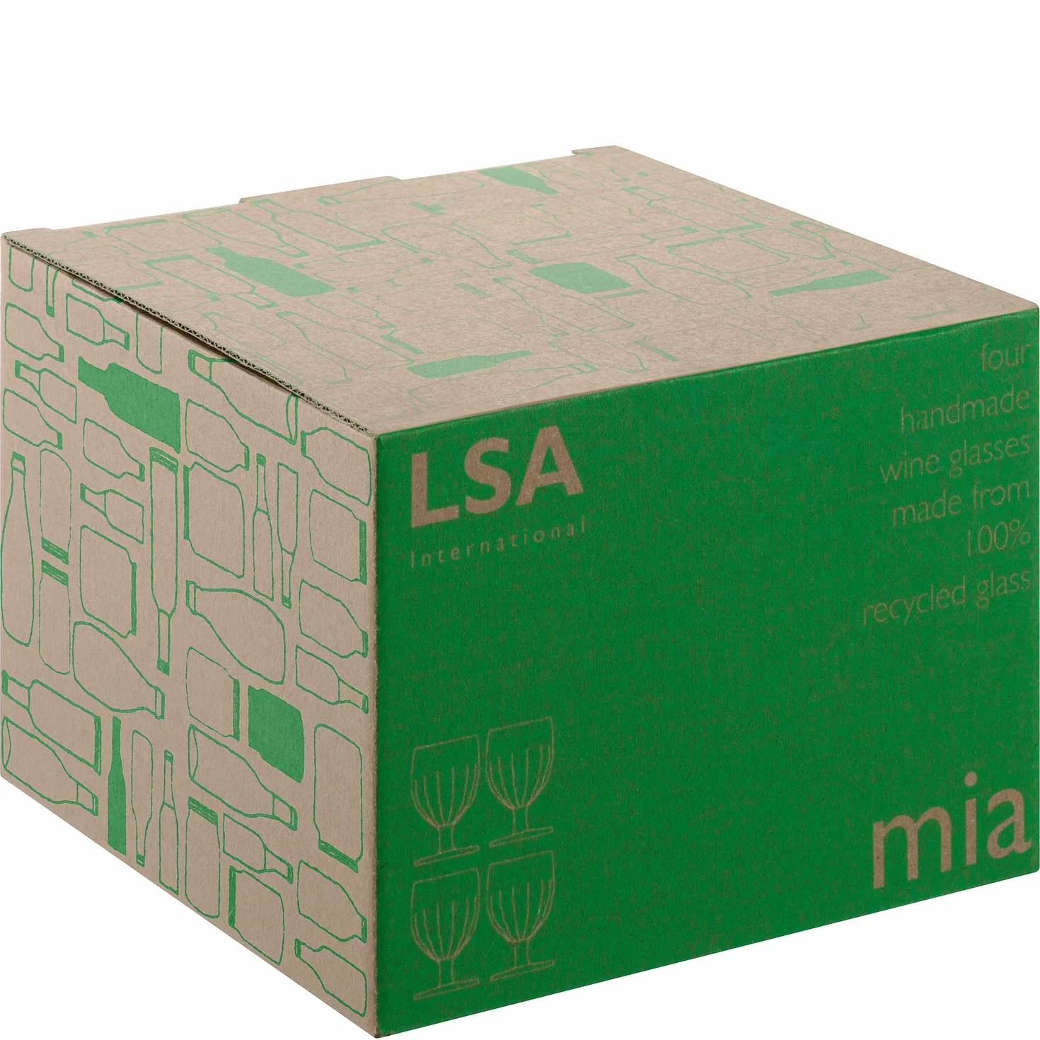 Lsa International Copa de Vino, MIA, Transparente, 350ml, Cristal, Clear Decorated, 4 Unidad (Paquete de 1)