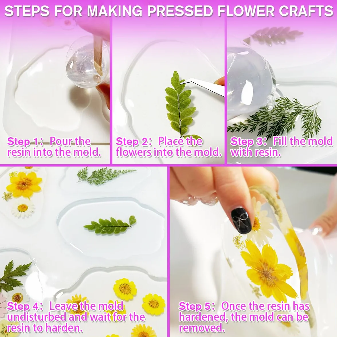 Flores Secas Naturales y Prensadas Coloridas 120 Piezas con Pegatinas de Mariposa 30 Piezas para DIY Joyería Velas Resina Scrapbooking