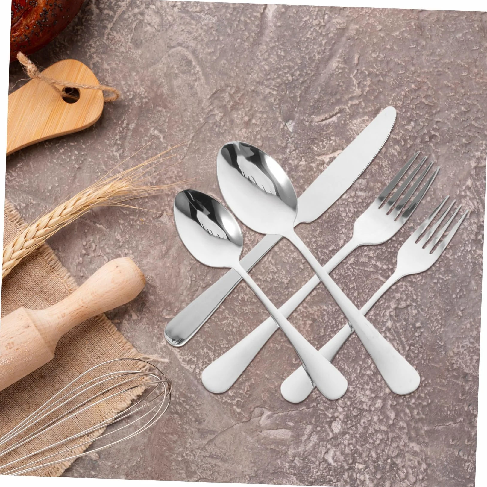 Cubiertos de Acero Inoxidable 20 Piezas para Cena y Fiesta | Plata, Agarre Cómodo y Uso Versátil, Diseño Elegante y Sencillo para Restaurantes y Otras Ocasiones