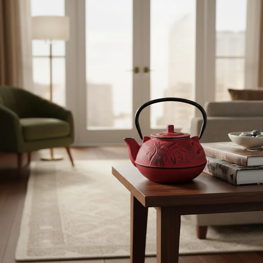 Tetera de Hierro Colado 0,6L - Estilo Oriental para Decoración