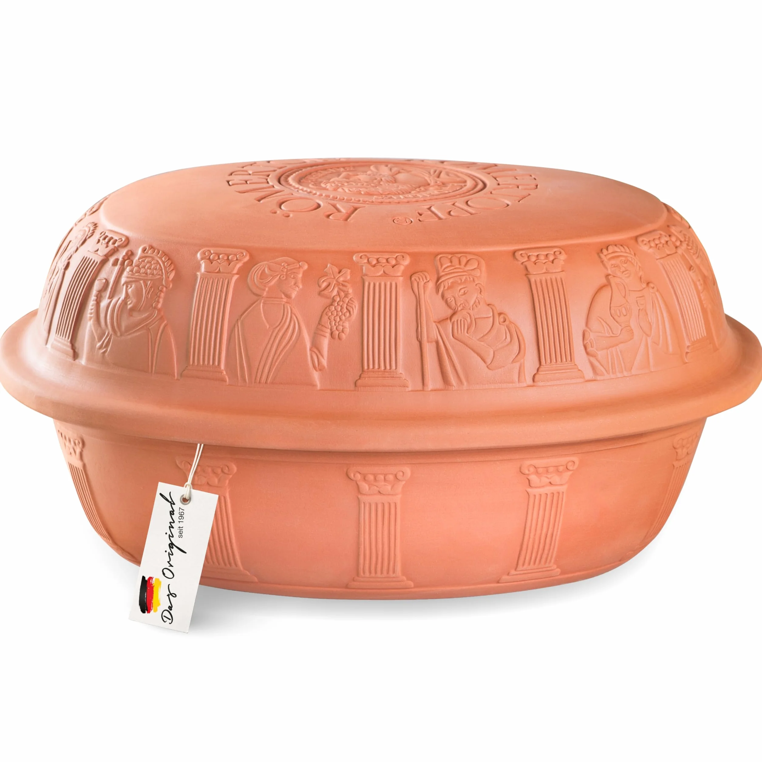 Römertopf MAXI - Cacerola para 8-10 personas (7 litros, con tapa de cerámica, para guisar, asar y cocinar al vapor, apto para horno