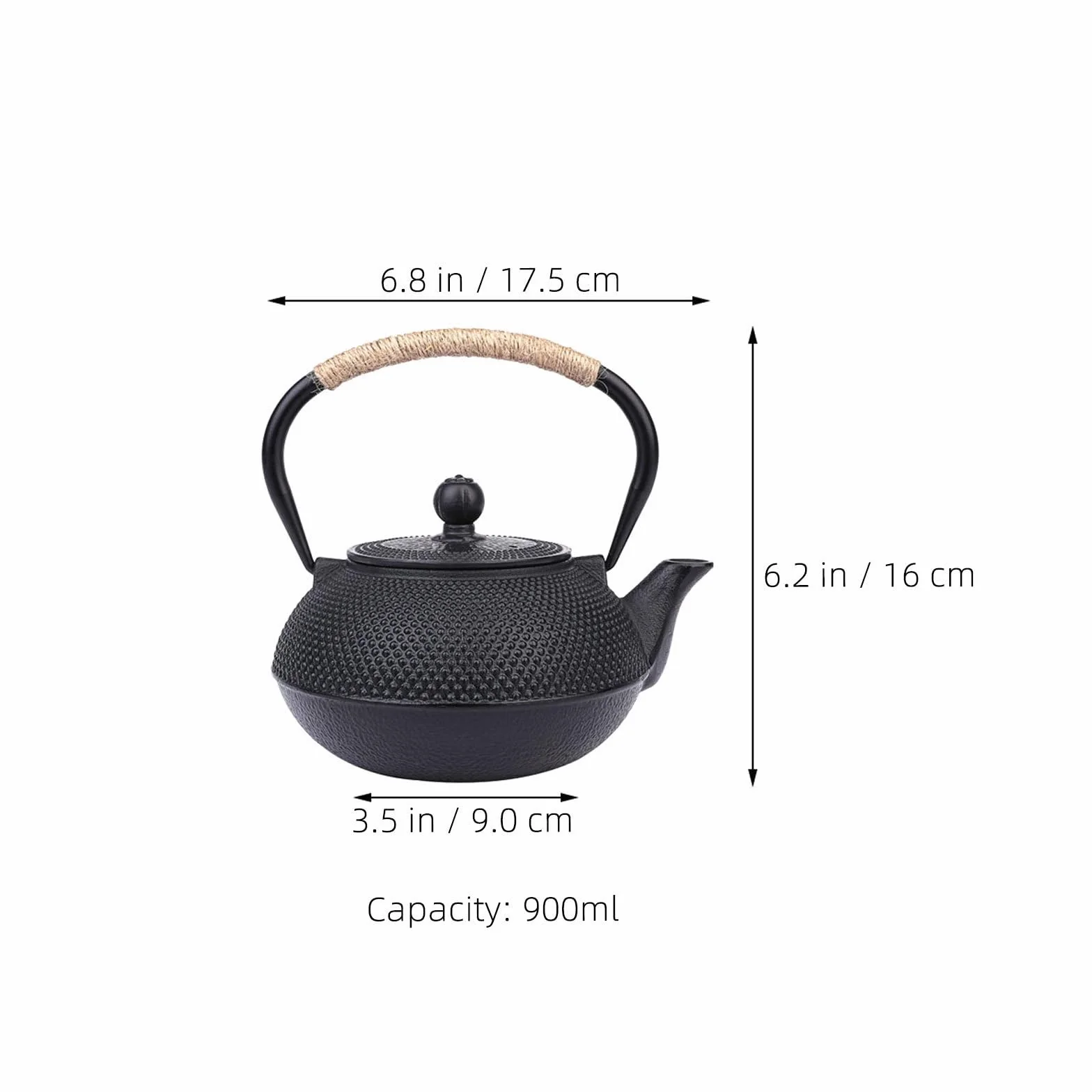 PRETYZOOM Tetera de Hierro Fundido con Infusor de Sueltas Antiescaldad y Diseño Ergonómico Tetera Metálica para Hogar y Oficina Práctica y Fácil de Limpiar