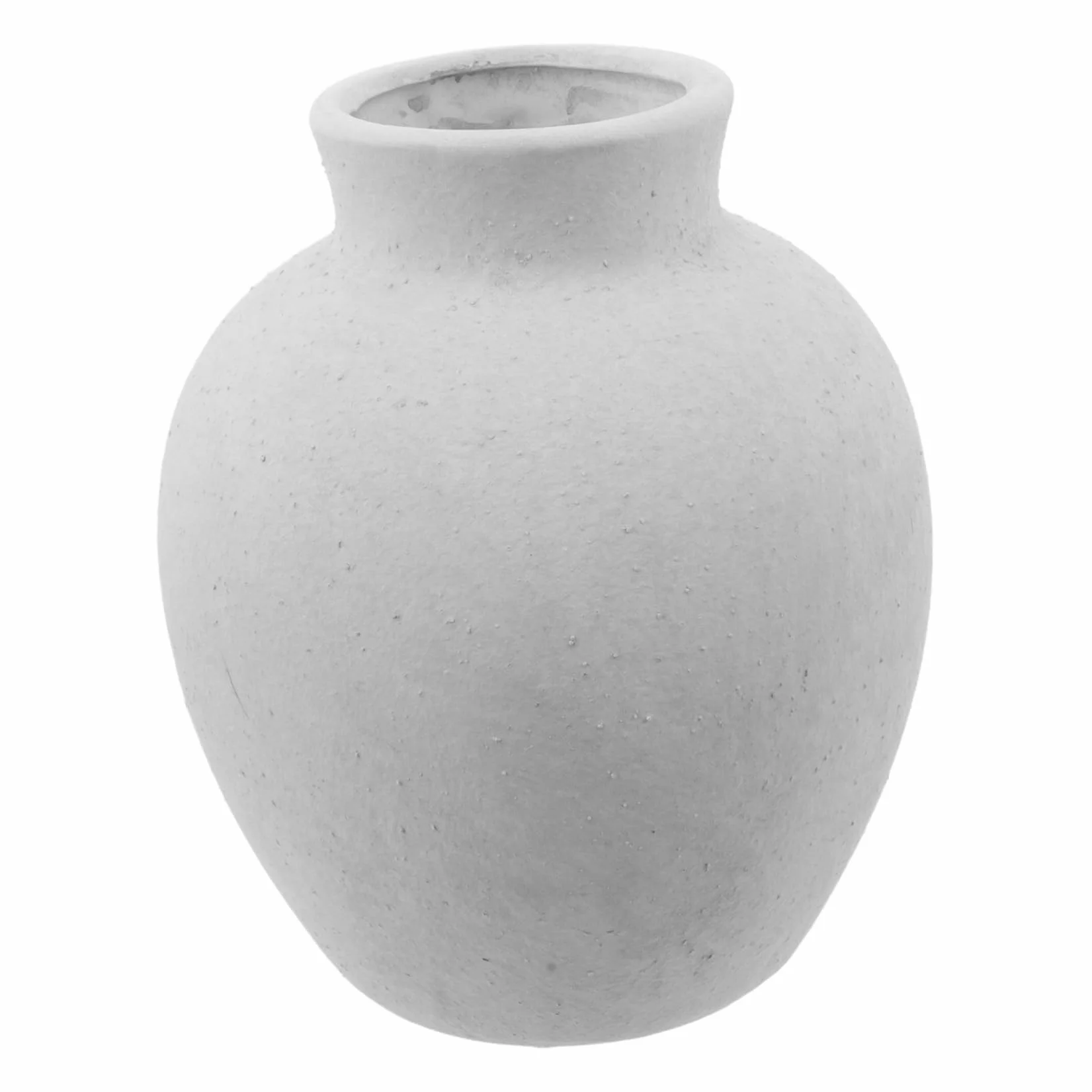 Cabilock Jarrón Artístico de Cerámica Rústica Blanco Diseño de Boca Estrecha, Decoración Vintage para Salón y Entrada, Hecho a Mano en Barro