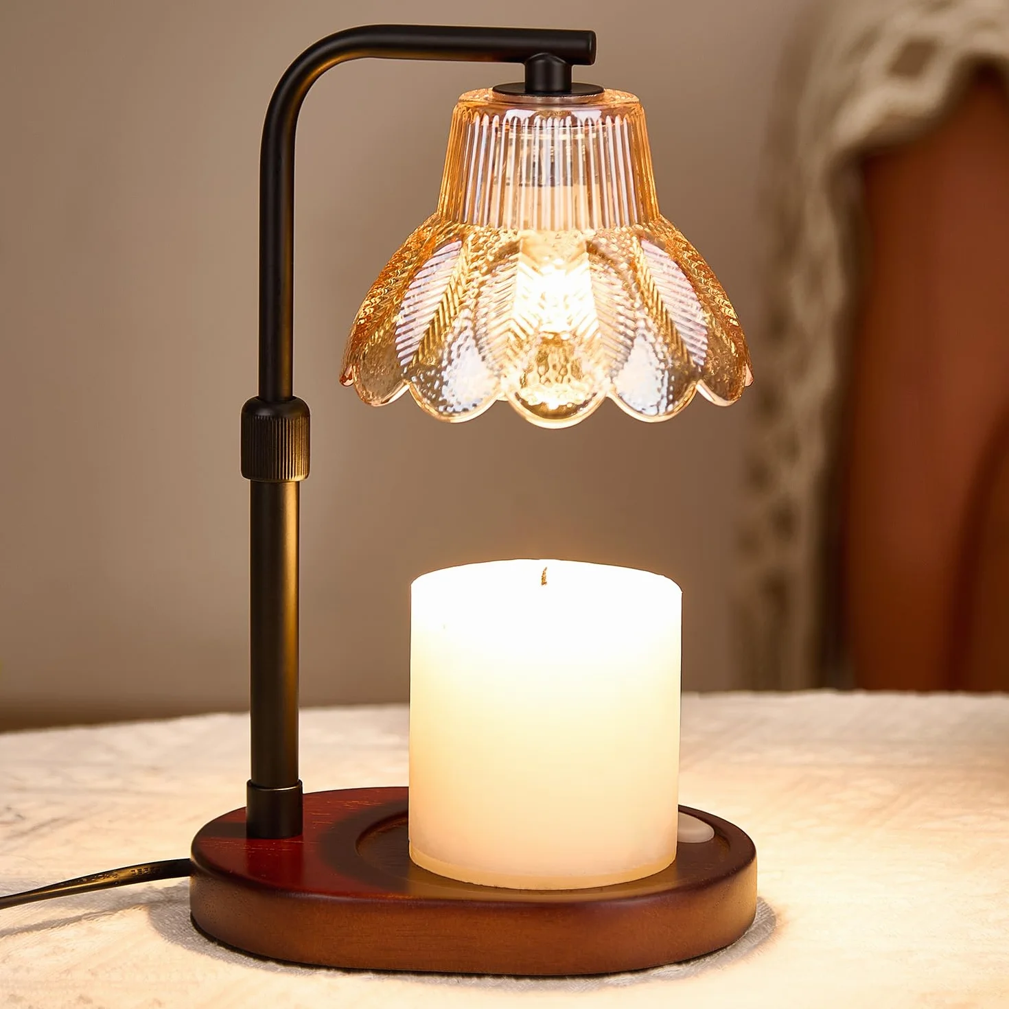 Lámpara calentadora de velas con temporizador y regulador de intensidad para regalos de inauguración de la casa, calentador de velas para decoración del hogar, regalos de cumpleaños para mujeres y