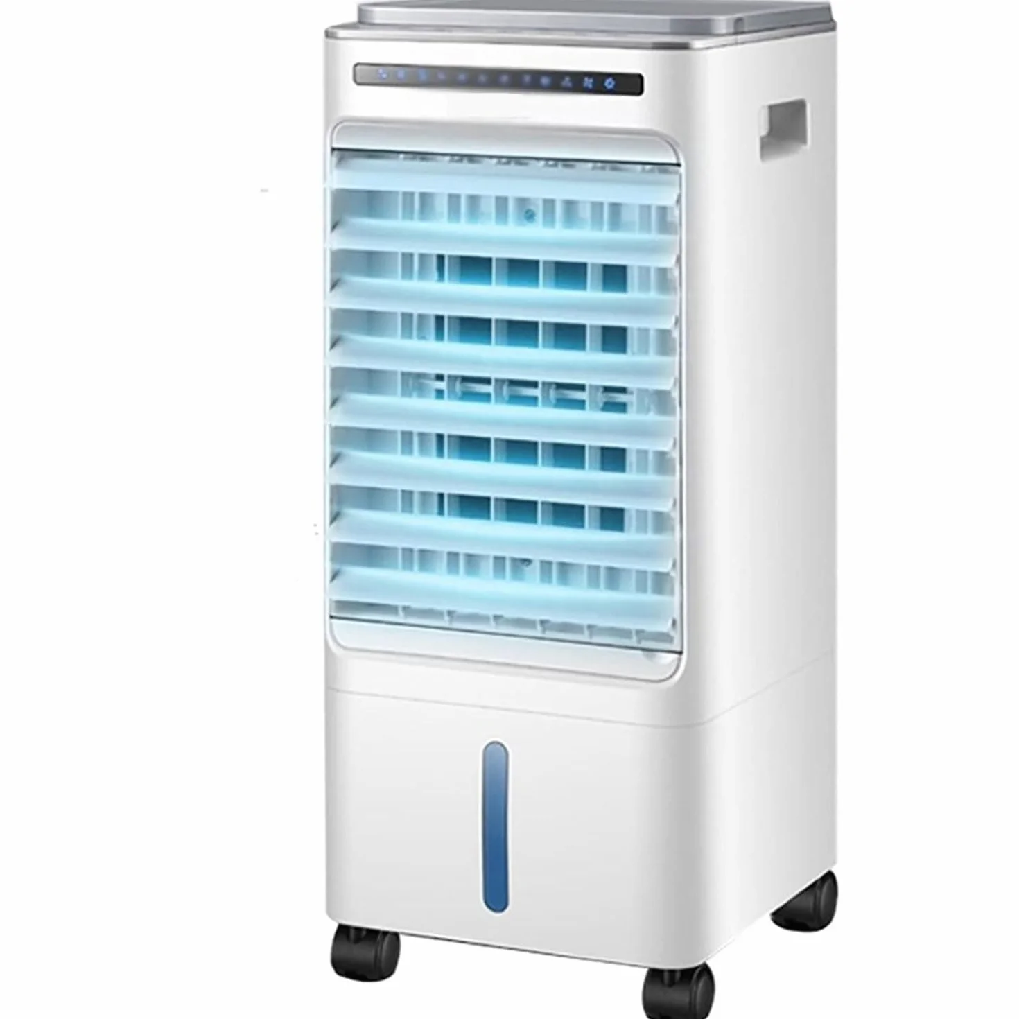 Enfriador de aire para habitación, aire acondicionado portátil sin tubo de escape, ventilador de enfriamiento evaporativo 4 en 1 con temporizador de 7 horas, 4 bolsas de hielo, bajo nivel de ruido, i