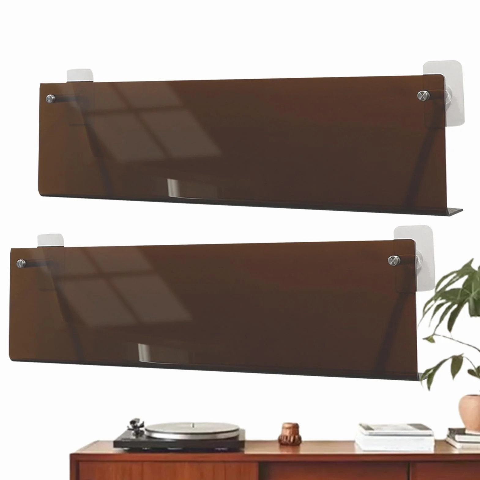 Álbum de fotos montado en la pared, estante adhesivo de 2 piezas, sin taladro, soporte para álbumes de amantes de la música, perfecto para adultos y artesanos, elegante solución de decoración del