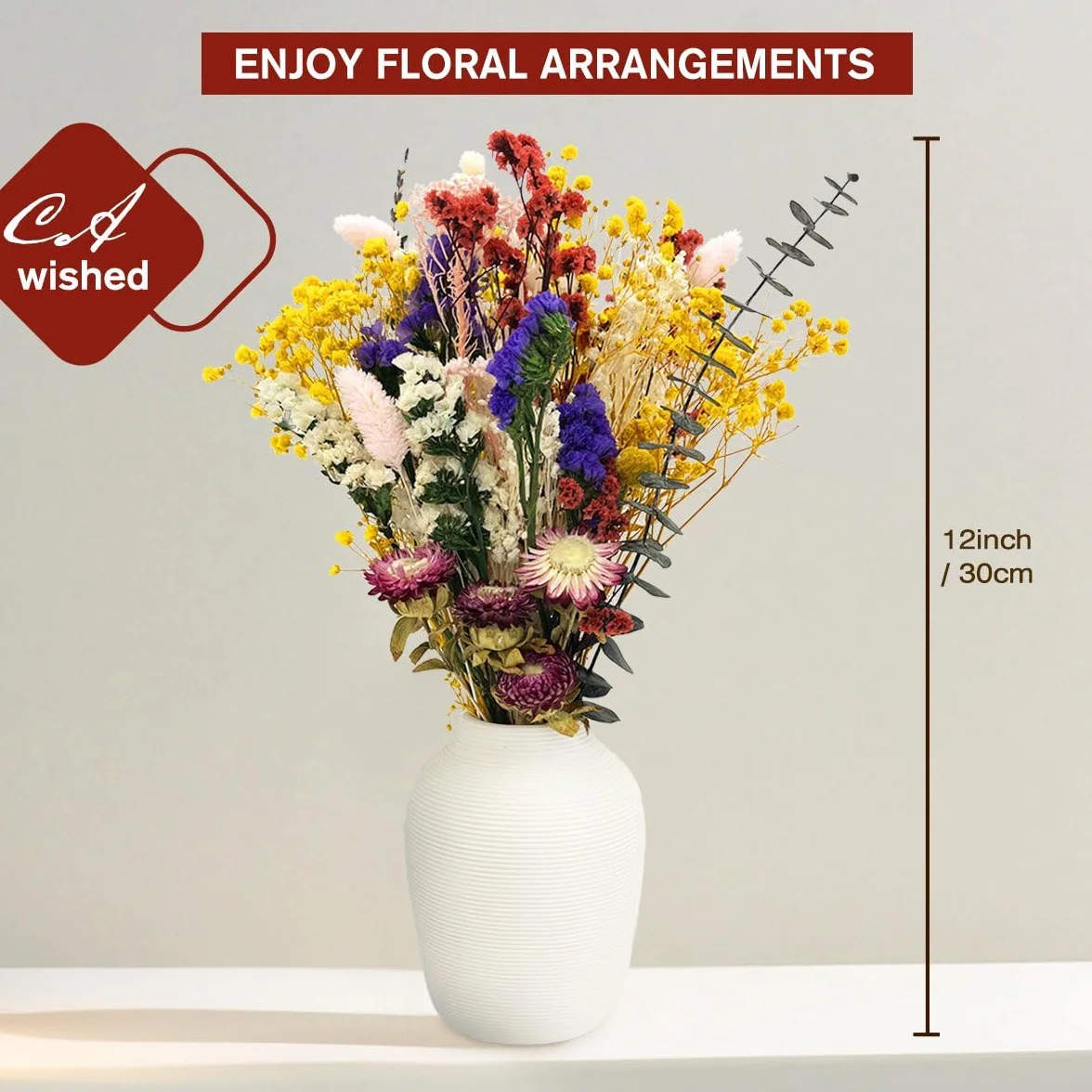 Flores Secas Naturales y Preservadas Conjunto 32 Pcs para Decoracion Ramos DIY Arreglos Florales Boda Hogar