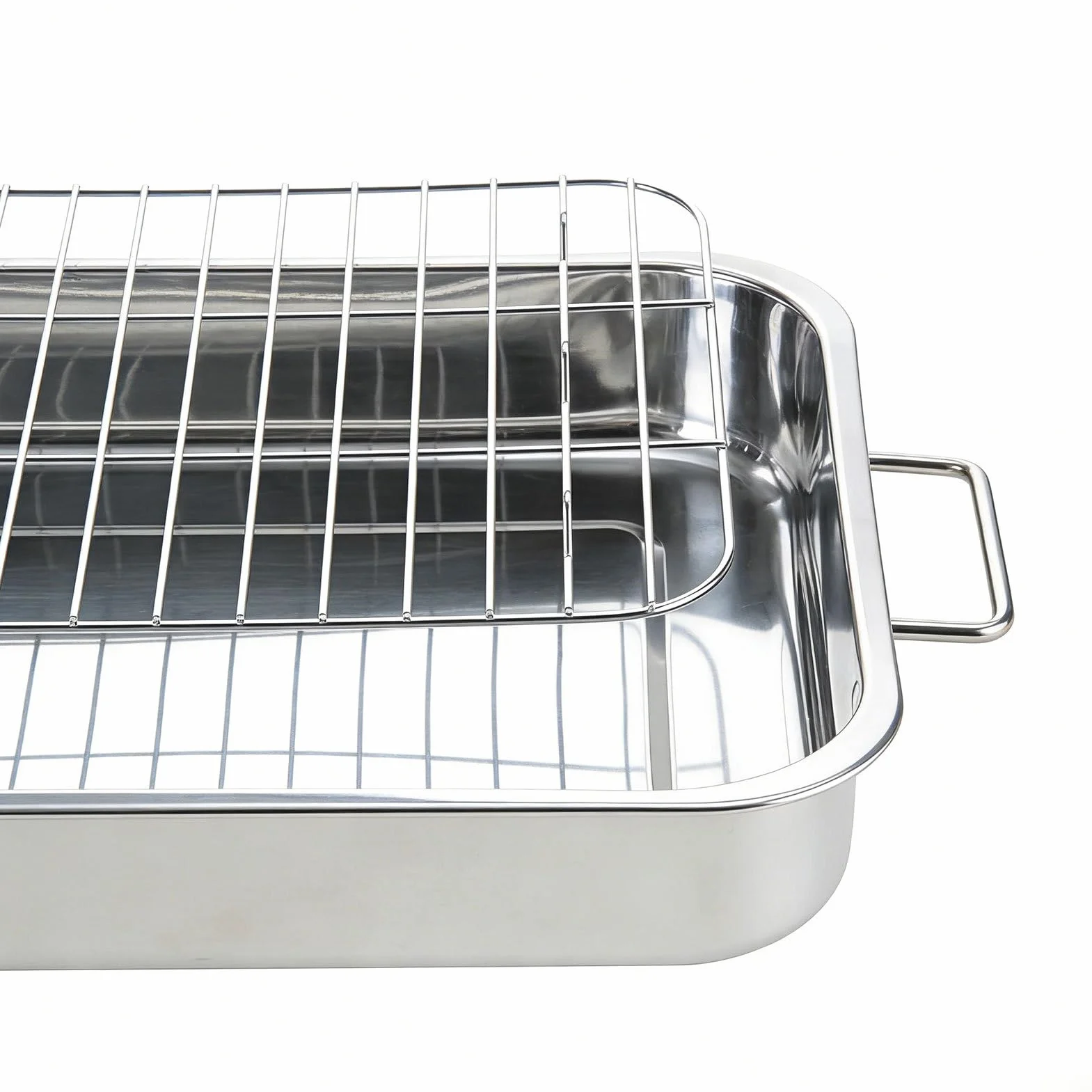 Bandeja para Utensilios de Cocina de Acero Inoxidable | Para Pollo Asado Para Cenas De Acción De Gracias Reuniones Familiares Principiantes Pollo Jamón