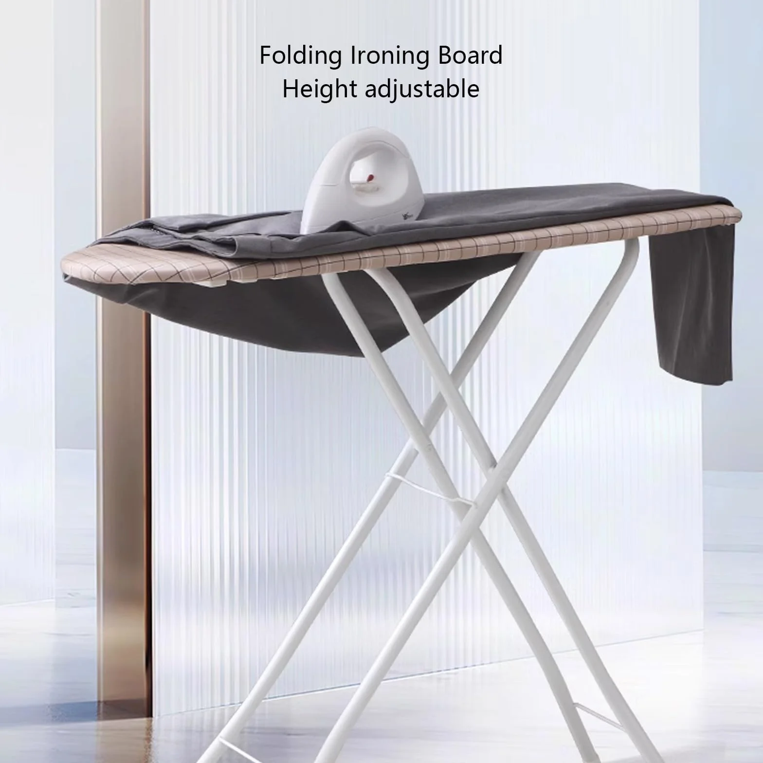 Tabla de Planchar Plegable Tabla de Planchar a Vapors Grande Soporte de Planchado Ajustable Estructura Robusta de Cuatro Patas Fácil de Mover Adecuada Para uso en el Lavadero Del Hogar o en el Dormito