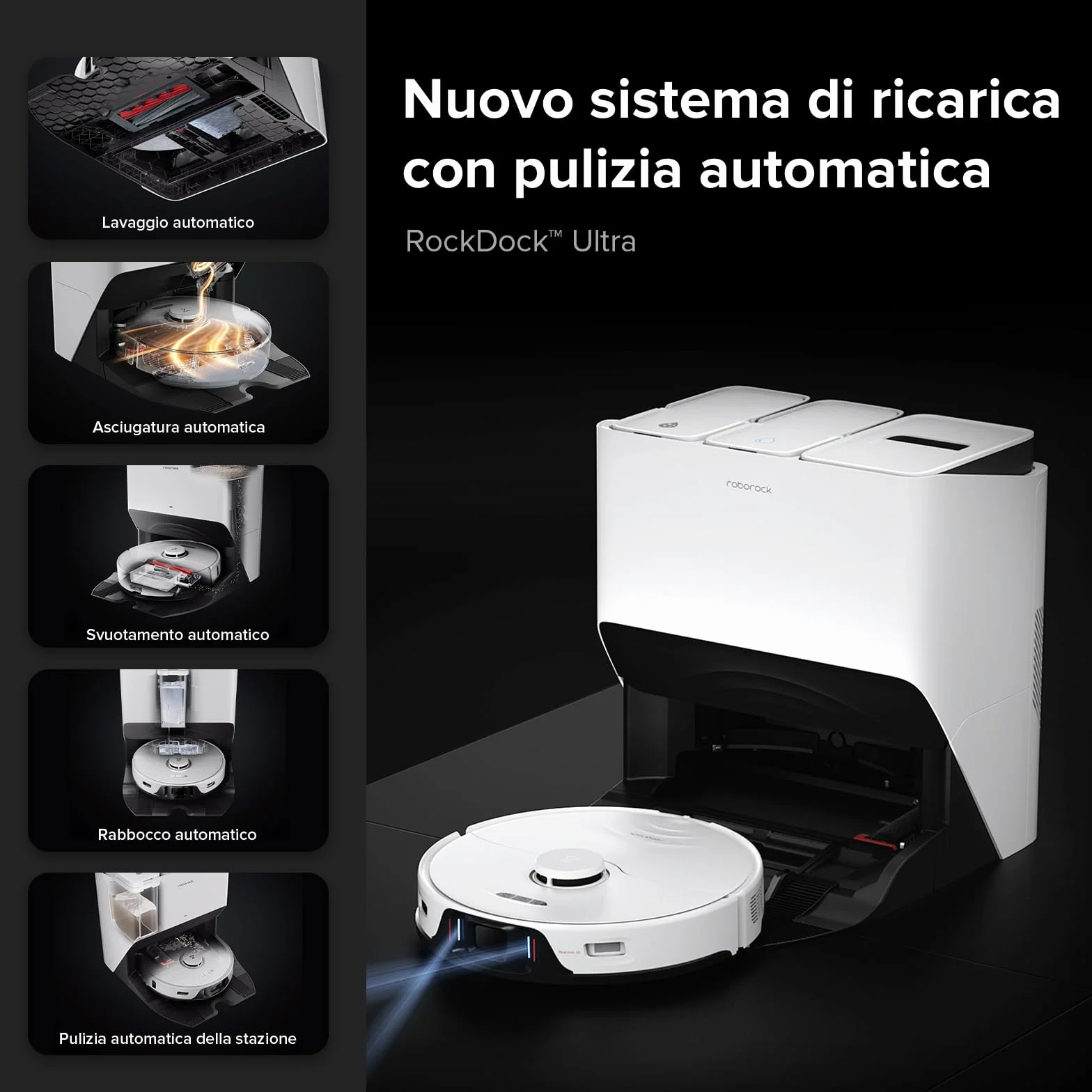 roborock S8 Pro Ultra Robot Aspirador y fregasuelos, Funciones Automáticas de: Vaciado, Lavado, Secado, Limpieza de la Base y Autorrellenado. Reactive 3D, 6000Pa, Alexa (Reacondicionado)